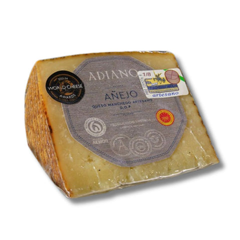 Adiano Queso Manchego Añejo D.O.P. – Aged Raw Sheep’s Milk Cheese Wedge