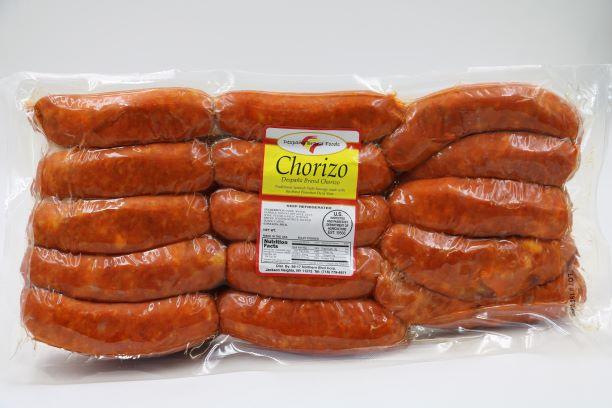 A larger five pound packet of Despaña Traditional Chorizo. 15 ruby red chorizo sausage links, vacuum sealed and ready to be enjoyed.